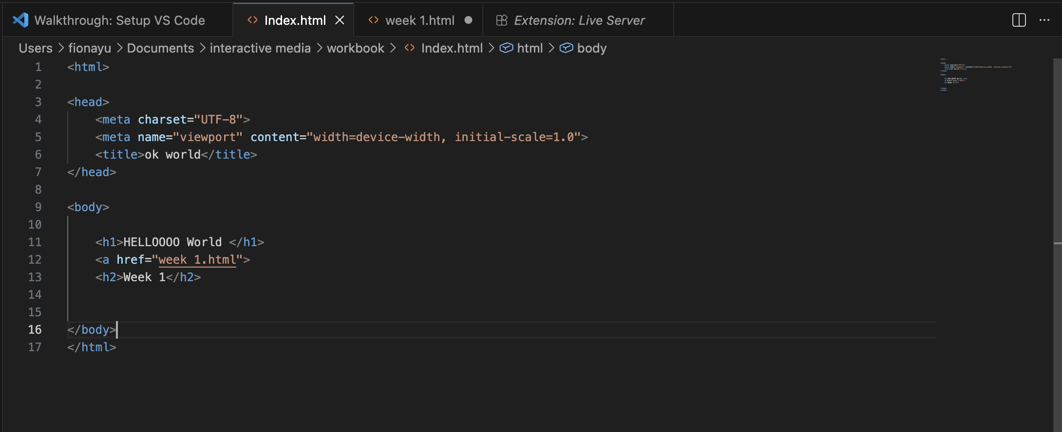 This was my first attempt to create an HTML file. I learned some basic coding and also some of the essential elements needed for a webpage to function properly.